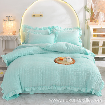 Orange cheap 100% cotton seersucker bedding set